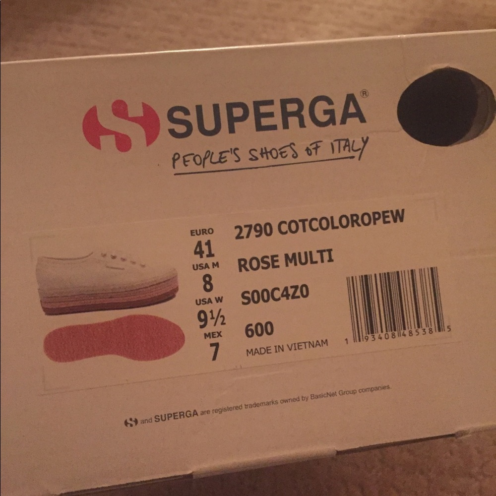 NIB Superga 2790 platform shoes Rose Multi